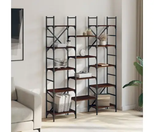 Knygų Lentyna, Ruda Ąžuolo, 127,5X28,5X172,5cm Mediena