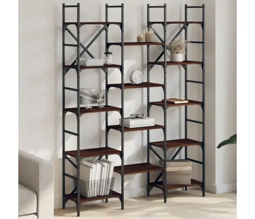 Knygų Lentyna, Ruda Ąžuolo, 127,5X28,5X172,5cm Mediena