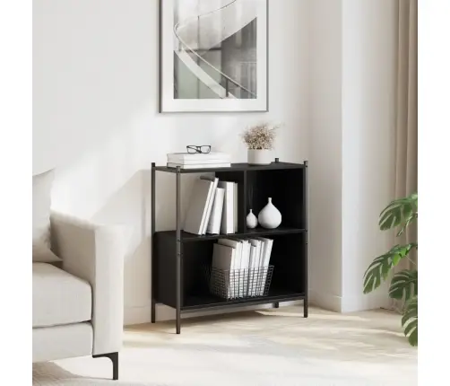 Grāmatplaukts, Melns, 72X28X77,5 Cm, Inženierijas Koks Vidaxl