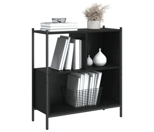 Grāmatplaukts, Melns, 72X28X77,5 Cm, Inženierijas Koks Vidaxl