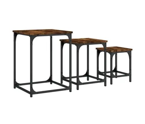 Kafijas Galdiņi, 3 Gab., Sabīdāmi, Brūni, Inženierijas Koks Vidaxl