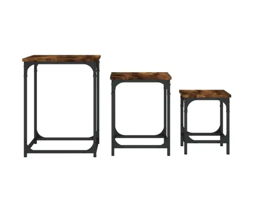 Kafijas Galdiņi, 3 Gab., Sabīdāmi, Brūni, Inženierijas Koks Vidaxl