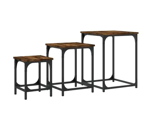 Kafijas Galdiņi, 3 Gab., Sabīdāmi, Brūni, Inženierijas Koks Vidaxl