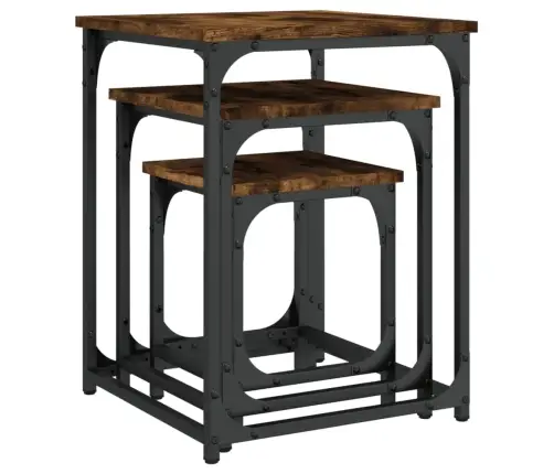 Kafijas Galdiņi, 3 Gab., Sabīdāmi, Brūni, Inženierijas Koks Vidaxl