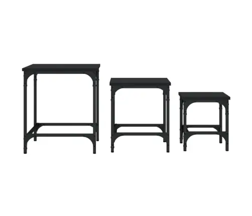 Sustumiami Kavos Staliukai, 3Vnt., Juodi, Apdirbta Mediena