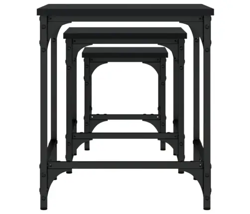 Sustumiami Kavos Staliukai, 3Vnt., Juodi, Apdirbta Mediena