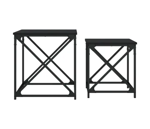 Üksteise Alla Mahtuvad Lauad 2 Tk, Must, Tehispuit Üksteise Alla Mahtuvad Lauad 2 Tk, Must, Tehispuit