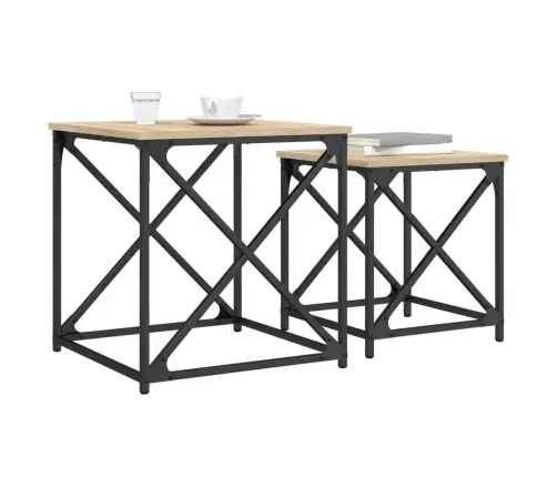 Üksteise Alla Mahtuvad Kohvilauad 3 Tk, Sonoma Tamm, Tehispuit