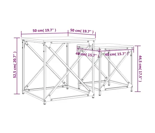 Üksteise Alla Mahtuvad Kohvilauad 3 Tk, Sonoma Tamm, Tehispuit