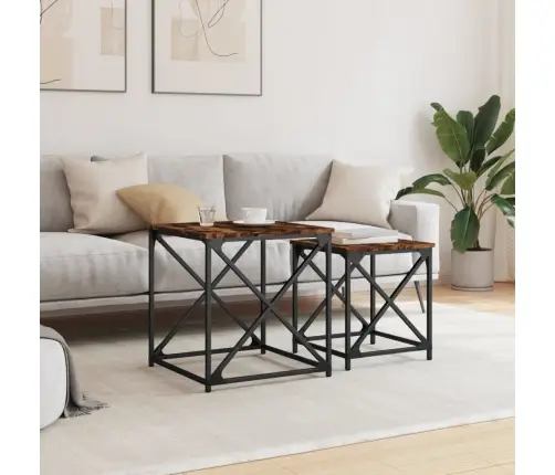 Kafijas Galdiņi, 2 Gab., Sabīdāmi, Ozola, Inženierijas Koks Vidaxl