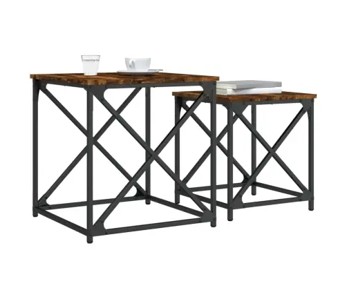 Kafijas Galdiņi, 2 Gab., Sabīdāmi, Ozola, Inženierijas Koks Vidaxl