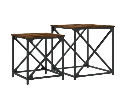 Kafijas Galdiņi, 2 Gab., Sabīdāmi, Ozola, Inženierijas Koks Vidaxl