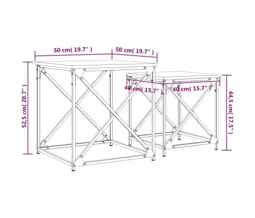 Kafijas Galdiņi, 2 Gab., Sabīdāmi, Ozola, Inženierijas Koks Vidaxl