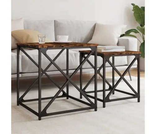 Kafijas Galdiņi, 2 Gab., Sabīdāmi, Ozola, Inženierijas Koks Vidaxl