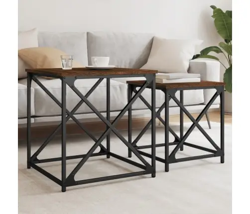 Sustumiami Kavos Staliukai, 2Vnt., Rudi Ąžuolo, Mediena