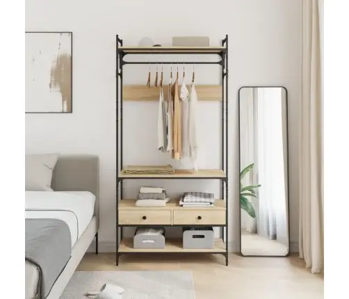 Skapis Ar Atvilktnēm, Ozolkoka Krāsa, 89X39X184,5 Cm Vidaxl