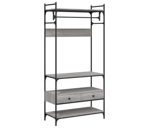 Skapis Ar Atvilktnēm, Pelēka Ozolkoka Krāsa, 89X39X184,5 Cm Vidaxl