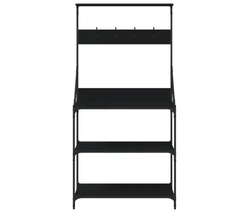 4-Korruseline Köögiriiul Konksudega, Must, Tehispuit