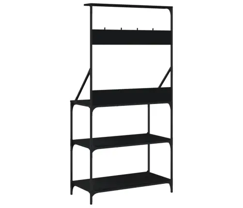 4-Korruseline Köögiriiul Konksudega, Must, Tehispuit