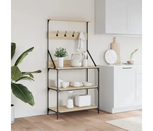 Virtuves Plaukts, 4 Līmeņi, Koka Krāsa,  Inženierijas Koks Vidaxl