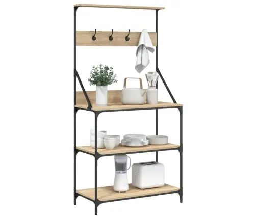 Virtuves Plaukts, 4 Līmeņi, Koka Krāsa,  Inženierijas Koks Vidaxl