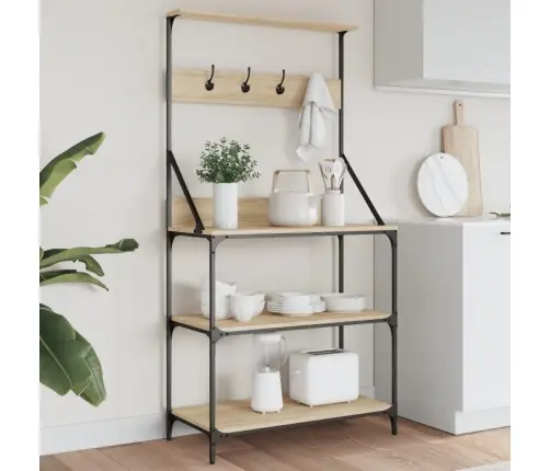 Virtuves Plaukts, 4 Līmeņi, Koka Krāsa,  Inženierijas Koks Vidaxl