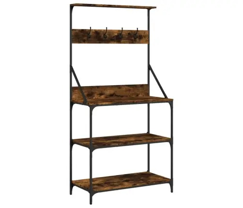 4-Korruseline Köögiriiul Konksudega, Suitsutamm, Tehispuit