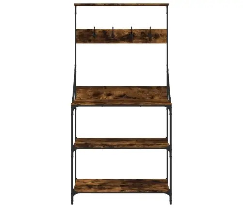 4-Korruseline Köögiriiul Konksudega, Suitsutamm, Tehispuit