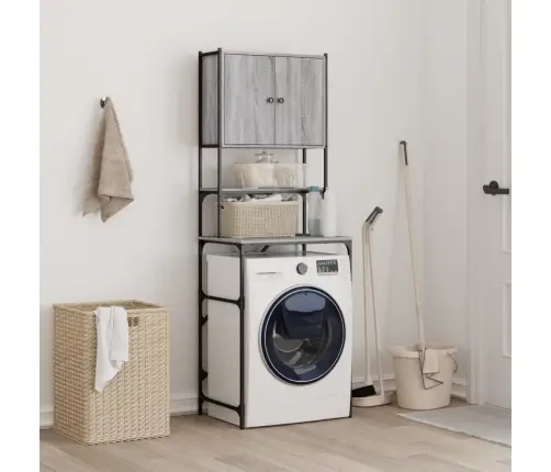 Veļasmašīnas Skapītis, Pelēcīga Ozola Krāsa, 68X48,5X194 Cm Vidaxl