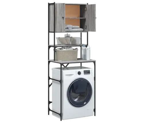 Veļasmašīnas Skapītis, Pelēcīga Ozola Krāsa, 68X48,5X194 Cm Vidaxl