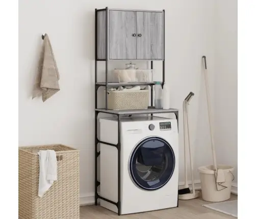 Veļasmašīnas Skapītis, Pelēcīga Ozola Krāsa, 68X48,5X194 Cm Vidaxl