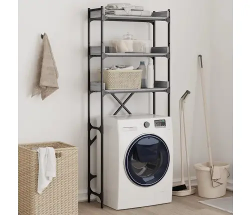 Veļasmašīnas Plaukts, Pelēks, 67X25X163 Cm, Inženierijas Koks Vidaxl