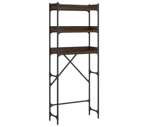 Riiul Pesumasina Kohale, Pruun Tamm, 67X25X163 cm Tehispuit