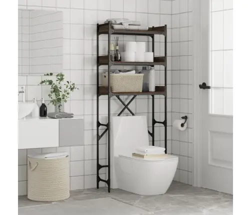 Riiul Pesumasina Kohale, Pruun Tamm, 67X25X163 cm Tehispuit