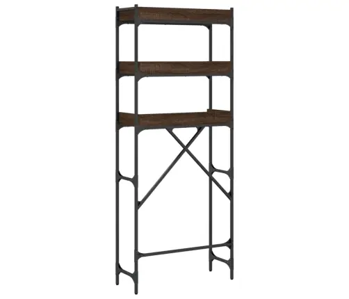 Riiul Pesumasina Kohale, Pruun Tamm, 67X25X163 cm Tehispuit