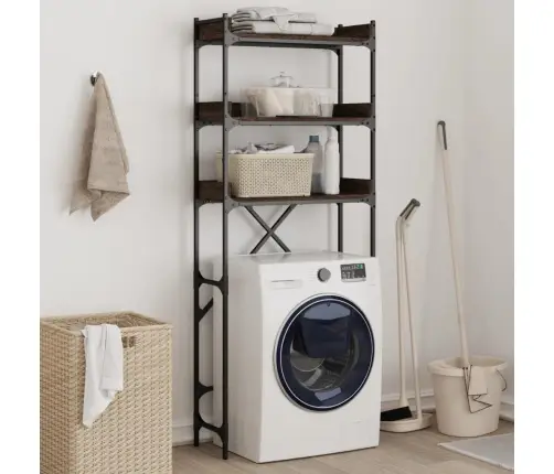 Riiul Pesumasina Kohale, Pruun Tamm, 67X25X163 cm Tehispuit