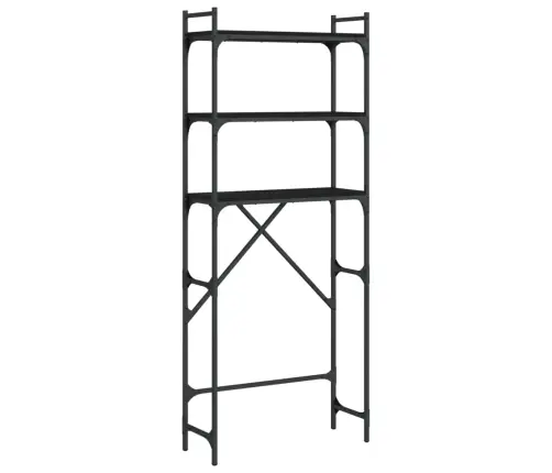 Veļasmašīnas Plaukts, Melns, 67X25X163 Cm, Inženierijas Koks Vidaxl