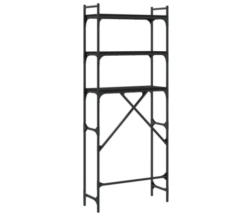 Veļasmašīnas Plaukts, Melns, 67X25X163 Cm, Inženierijas Koks Vidaxl