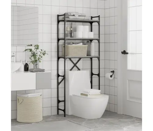 Veļasmašīnas Plaukts, Pelēks, 67X25X163 Cm, Inženierijas Koks Vidaxl