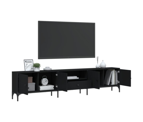 Tv Plaukts, Melns, 200X25X44 Cm, Inženierijas Koks Vidaxl