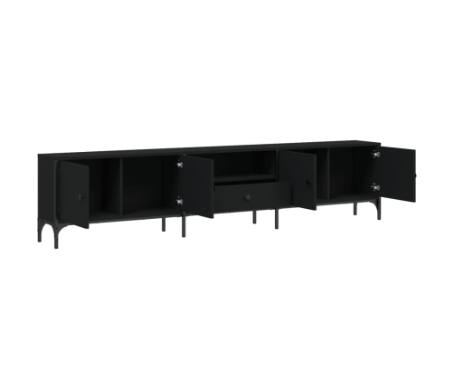Tv Plaukts, Melns, 200X25X44 Cm, Inženierijas Koks Vidaxl