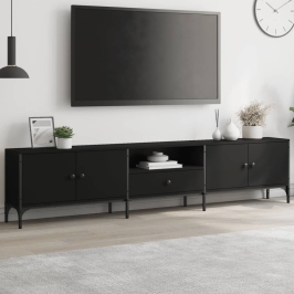 Tv Plaukts, Melns, 200X25X44 Cm, Inženierijas Koks Vidaxl