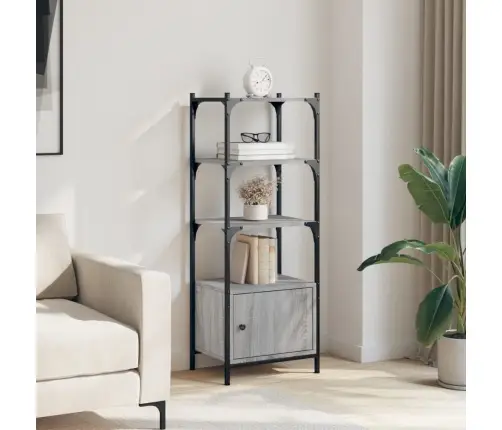 Grāmatu Plaukts, 3 Līmeņi, Pelēks, 41X30X109,5 Cm, Koks Vidaxl