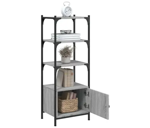 Grāmatu Plaukts, 3 Līmeņi, Pelēks, 41X30X109,5 Cm, Koks Vidaxl