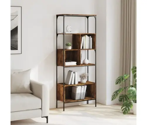 Raamaturiiul 5 Korrust, Suitsutamm, 76X33X188,5 cm Tehispuit