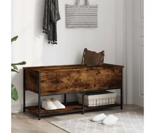 Suoliukas-Daiktadėžė, Dūminis, 100X42,5X47cm Apdirbta Mediena