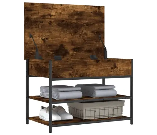 Batų Suoliukas, Dūminio Ąžuolo, 70X42,5X50cm Apdirbta Mediena