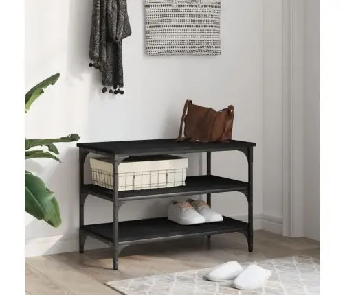 Jalatsipink, Must, 70 X 38,5 X 49 cm Tehispuit