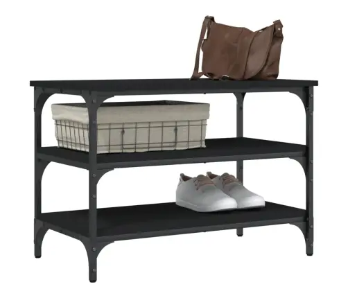 Jalatsipink, Must, 70 X 38,5 X 49 cm Tehispuit