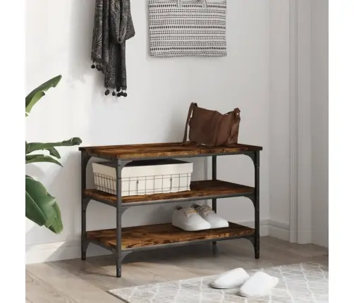 Batų Suoliukas, Dūminio Ąžuolo, 70X38,5X49cm Apdirbta Mediena